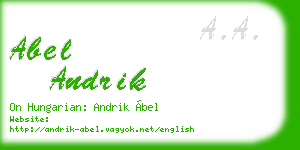abel andrik business card